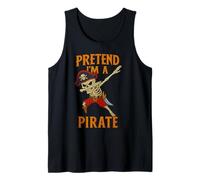 Pretend I'm A Pirate Dabbing Skeleton Halloween Costume Divertente Canotta
