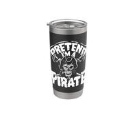 Pretend I'm A Pirate Skull Crossbones Facile Divertente Halloween Bicchiere termico in acciaio inox doppia parete