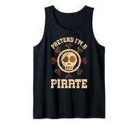 Pretend I'm A Pirate Skull Crossbones Facile Divertente Halloween Canotta