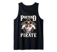 Pretend I'm A Pirate Skull Crossbones Facile Divertente Halloween Canotta