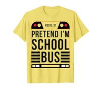 Pretend Im A School Bus Funny Lazy Halloween Party Costume Maglietta