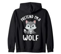 Pretend I'm A Wolf Tee Kids Funny Wolf Costume di Halloween Felpa con Cappuccio