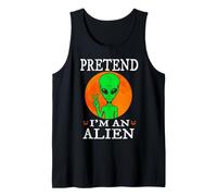 Pretend I'm An Alien Funny Cartoon Halloween Costume Canotta