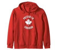 Pretend I'm Canadian Canada Day Costume di Halloween Canadese Felpa con Cappuccio