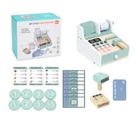 Pretend Play Calculator Cash Register, Wooden Role Play Toy, Educational Interactive Design, Ideal for Kids, Boys, Girls, Supermarket, Shopping, Imagination 86.85 Inch
