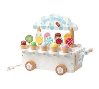 Pretend Play Ice Cream Shop - Wooden Role | Playing Toy | Educational Set For Kitchen Grocery & Restaurant Play | Develops Social Skills Creativity & Aesthetic Appreciation , For Kids Aged