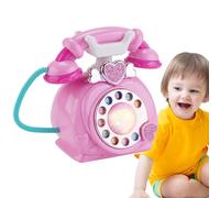 Pretend Play Phone - Telefono classico con quadrante e storie musicali, pratico giocattolo di comunicazione per giochi di ruolo, giocattolo educativo in stile vintage per bambini, sala giochi di casa