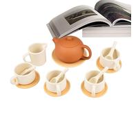 Pretend - Set da tè in silicone, 16,3 x 19,5 x 8 cm, giocattolo da cucina per bambini e ragazze, set da gioco di ruolo prescolare, ideale per sala giochi, festa di compleanno, serata in famiglia,