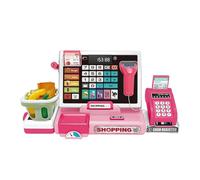 Pretend Store Checkout Cash Register - Giocattolo elettronico per l'apprendimento con calcolatrice integrata, scanner e per giochi di ruolo per insegnare addizioni di conteggio e abilità
