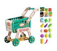 Pretend Supermarket Playset - Pretend Play Grocery Trolley for Preschoolers with 20 Accessories | Made from Sturdy Abs Offering Safe and Lightweight Role?play Fun in Red or Green