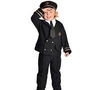 Pretend to Bee Costume da Pilota di Linea Aerea per Bambini, Nero, 5-7 Anni