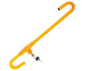 PRETEX Bloccasterzo auto - Antifurto per Auto in Acciaio - Antifurto Auto Meccanico, Blocca Pedali Auto, Blocca Volante Auto - Blocco di Sicurezza, Antifurto Camper