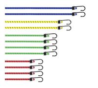 PRETEX Corde Elastiche con Gancio - Set di 12 Elastici con Ganci Portapacchi - Resistenti per Teloni Auto e Bici - Corda Elastica con Gancio in 4 Lunghezze - Multicolore