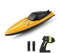 Pretfy Barca Telecomandata Ad Alta velocità per Piscine e Laghi, 2 Batterie, Mini Giocattolo per Bambini Adulti Ragazzi Ragazze, Nave Impermeabile a 2,4 GHz (-2)