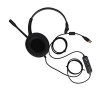 Pretfy Comode Cuffie Mono con Microfono ENC e Controllo del Volume Regolabile per Uso di Telemarketing Cuffie USB Nere a Lato Singolo