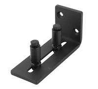 Pretfy Guida Al Pavimento Scorrevole Regolabile in Acciaio Al Carbonio per Accessorio Hardware della Porta del Fienile (Ruote doppie normali nere)
