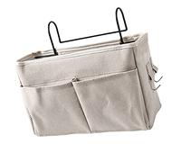 Pretfy Porta a Letto Appeso Superiore di Cotone Porte di Cotone Porte Design Ganci Acqua Sala Aurbone Americi Auricolare Dormi Basket Pocket Docket Libri Spessi (Bianco)