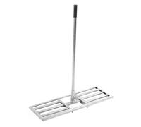 Pretfy Rastrello per Prato Telescopici in Acciaio Inossidabile Rastrello, Strumento di Livello di Erba Giardino a Manico Lungo