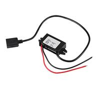 Pretfy Regolatore del Convertitore DC-DC 1pc, Adattatore 12v/24v a USB 5V 3A con Fili per Cavi