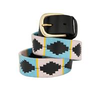 Preto Cintura polo in pelle di alta qualità, unisex, unisex, per equitazione, bambini, ricamata, a forma di diamante, con fili resistenti e fibbia in ottone lucido, Fucsia, 40W