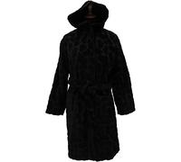 Pretti Accappatoio BATTICUORE by Cappuccio Spugna Jacquard Tinta Unita gr. 450 mq2 - Nero- Taglia S