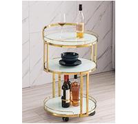 Prettiee Carrello da Cucina su Ruote - Carrello di Servizio Versatile con Contenitore, Carrello Bar su Ruote per tè, Bevande e Uso alberghiero - Cucina Elegante e Funzionale