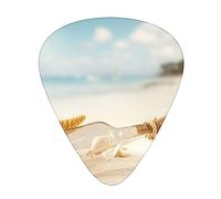 Pretty Beach and Seashell - Plettri per chitarra e basso, con scatola portaoggetti, confezione da 12 pezzi, include calibri sottili, medi e pesanti