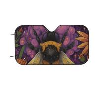 Pretty Bee And Flower At Starry Auto Parasole per Parabrezza Parabrezza Copri Sole Anteriore Universale Auto Parasoles per Furgoni Camion SUV 70x130cm