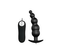 Plug anale in silicone con 12 modalità di vibrazione - Profondità: 40 mm, Couleur: Nero, Rayon: Couple, Larghezza: 140 mm, Lunghezza: 100 mm