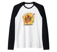 Pretty Burger Rock Costume con Chitarra Elettrica Maglia con Maniche Raglan