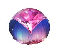 Pretty Diamond Cuffia da doccia riutilizzabile a doppio strato cuffia impermeabile per capelli con fascia elastica cappello da bagno spa salone doccia cappello per donne uomini