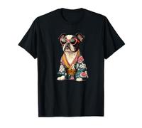 Pretty Dog in a Kimono e occhiali da sole per il massimo umorismo Maglietta