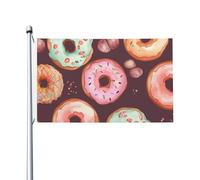Pretty Donuts - Bandiera da giardino a doppia faccia, resistente allo sbiadimento, per esterni, con occhielli in metallo, per prato, patio, casa, decorazione per la casa