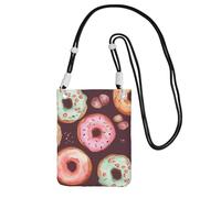 Pretty Donuts - Borsa a tracolla per telefono da donna e uomo, impermeabile, mini borsa a tracolla per cellulare, piccola borsa a tracolla con tracolla regolabile, da viaggio, per cellulare, da