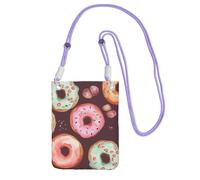 Pretty Donuts - Borsa a tracolla per telefono da donna e uomo, impermeabile, mini borsa a tracolla per cellulare, piccola borsa a tracolla con tracolla regolabile, da viaggio, per cellulare, da