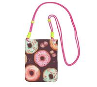 Pretty Donuts - Borsa a tracolla per telefono da donna e uomo, impermeabile, mini borsa a tracolla per cellulare, piccola borsa a tracolla con tracolla regolabile, da viaggio, per cellulare, custodia