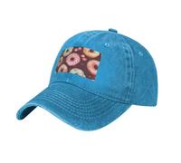 Pretty Donuts Cappello da baseball vintage lavato invecchiato papà cappello da golf per uomo donna visiera cappelli regolabile, Blu, taglia unica