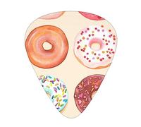Pretty Donuts, plettri per chitarra e basso, con scatola portaoggetti, confezione da 12 pezzi, include calibri sottili, medi e pesanti