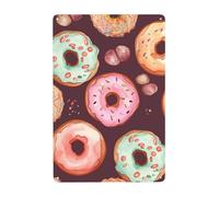 Pretty Donuts Targa in metallo vintage in latta retrò decorazione artistica da parete poster in metallo targa per garage bar patio decorazioni da parete regali per uomini donne 30,5 x 20,3 cm per