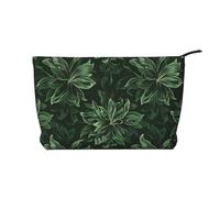 Pretty Fish - Trousse da viaggio in velluto a coste con stampa di pesci, trousse per cosmetici, trousse da toilette, organizer per donne, mamme e ragazze, Modello floreale verde cacciatore di petali