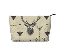 Pretty Fish - Trousse da viaggio in velluto a coste con stampa di pesci, trousse per cosmetici, trousse da toilette, organizer per donne, mamme e ragazze, Caccia Frecce Triangoli Cervo, Taglia unica