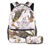 Pretty Flowers Essential School Companion, set di 2 zaini per bambini con borsa da viaggio e astuccio, Multicolore#06, B：29.4x20x40cm P：19x7.5x3.8cm, Zaini Daypack