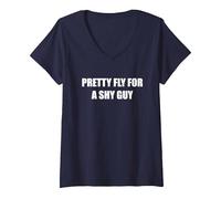 Pretty Fly per Un Ragazzo Timido Maglietta con Collo a V, Donna, Navy, S
