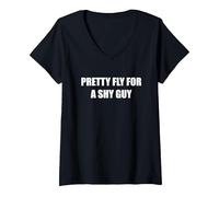 Pretty Fly per Un Ragazzo Timido Maglietta con Collo a V, Donna, Nero, XXL
