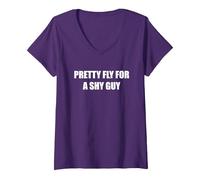 Pretty Fly per Un Ragazzo Timido Maglietta con Collo a V, Donna, Viola, S