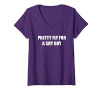 Pretty Fly per Un Ragazzo Timido Maglietta con Collo a V, Donna, Viola, XL
