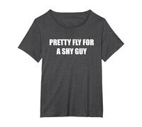 Pretty Fly per Un Ragazzo Timido Maglietta, Donna Plus-Size, Grigio Scuro, 2X