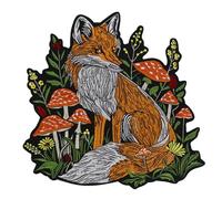 Pretty Foxes Patch Erba Fungo Distintivo Ricamato Iron On Emblema DIY Jeans Giacca Accessori Abbigliamento Ricamo Volpi Distintivo