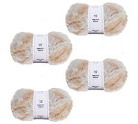 Pretty Jolly 4 gomitoli di filato di pelliccia sintetica, filato super morbido e grosso, soffice, per lavori a maglia e all'uncinetto, filato di poliestere (gatto rosso)