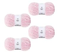Pretty Jolly 4 gomitoli di filato di pelliccia sintetica, super morbido e grosso, soffice, per lavori a maglia e all'uncinetto, filato di poliestere (primo blush)